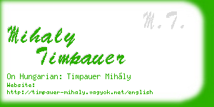 mihaly timpauer business card